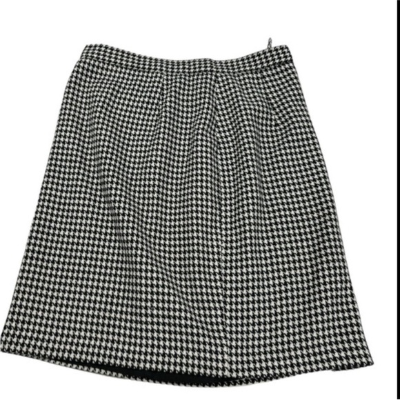 Vintage Compagnie Int’l EXPRESS Black white Houndstooth Wool Skirt size 10 - Picture 14 of 14